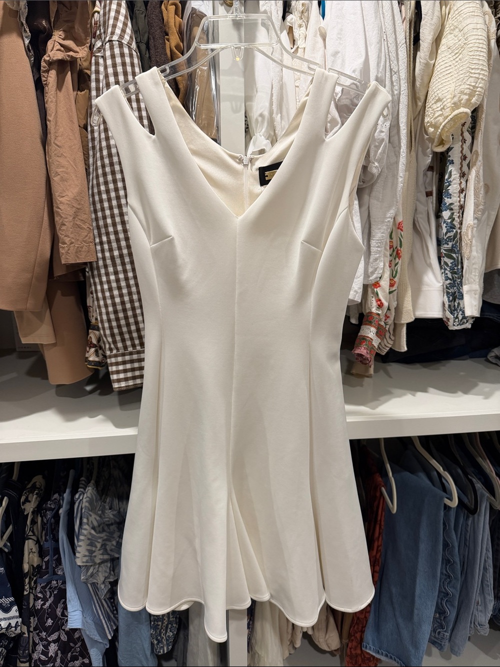 Alexia Admor Ivory V-Neck Fit & Flare Mini Dress